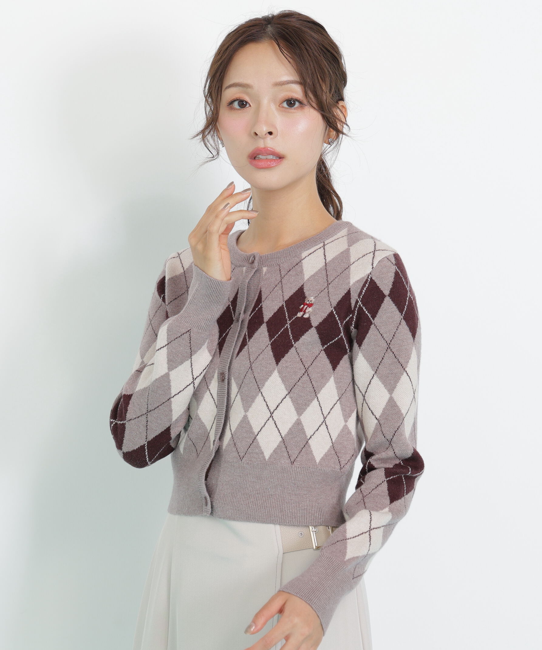  「＜ＢＥＡＲシリーズ＞アーガイルカーディガン」|ニット・セーター|