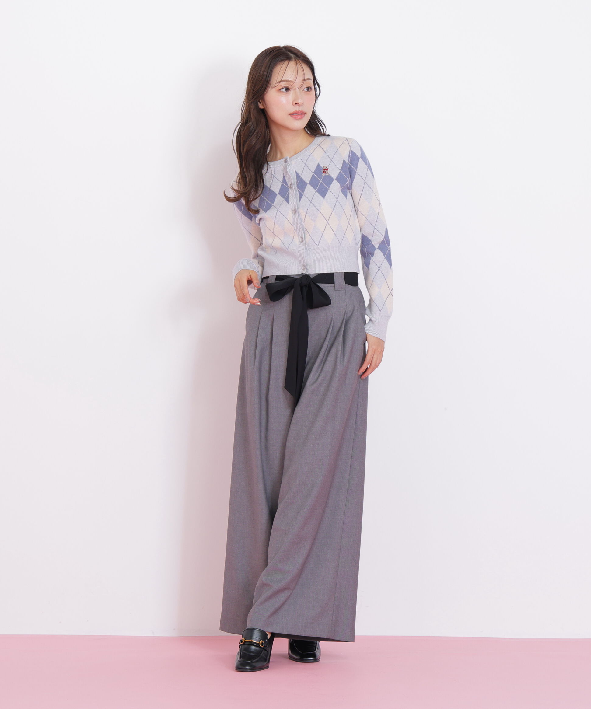  「＜ＢＥＡＲシリーズ＞アーガイルカーディガン」|ニット・セーター|