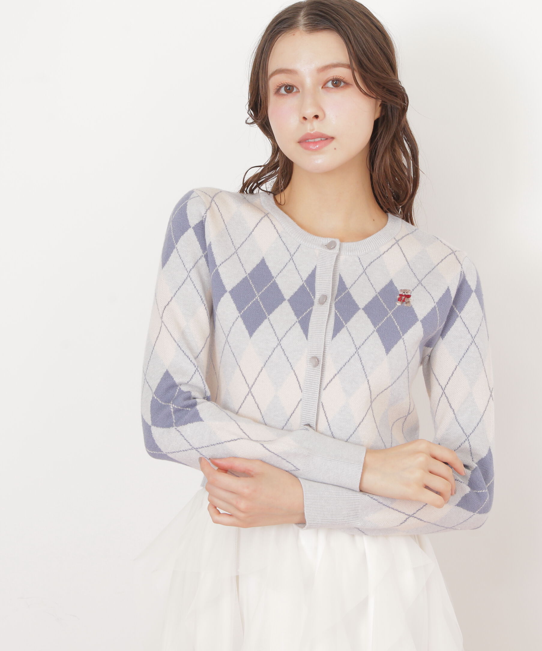  「＜ＢＥＡＲシリーズ＞アーガイルカーディガン」|ニット・セーター|