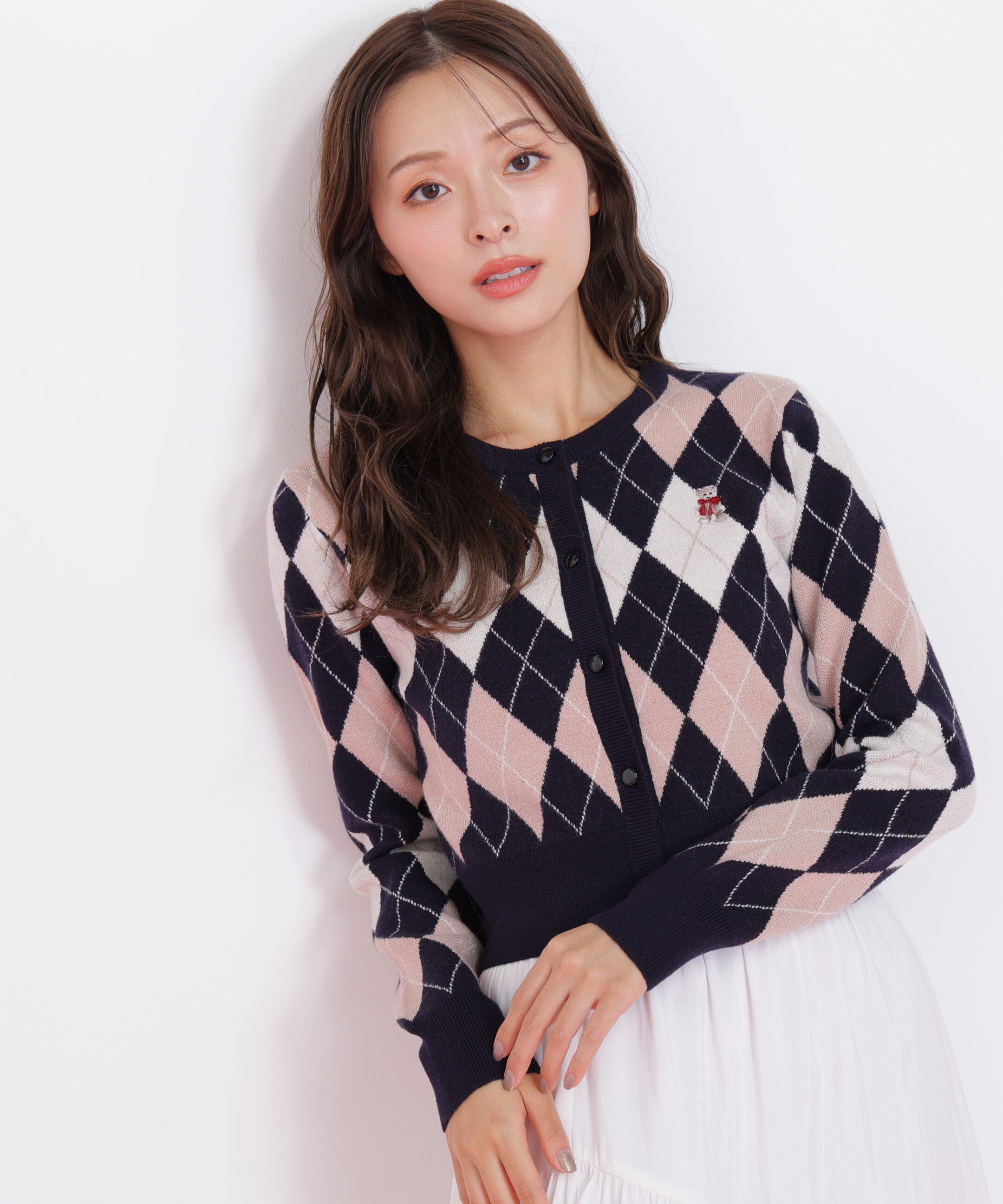  「＜ＢＥＡＲシリーズ＞アーガイルカーディガン」|ニット・セーター|