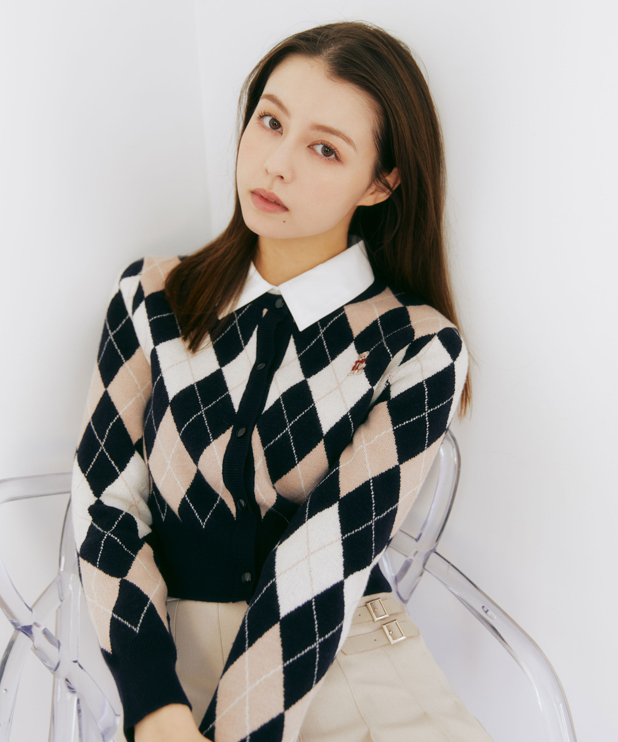  「＜ＢＥＡＲシリーズ＞アーガイルカーディガン」|ニット・セーター|