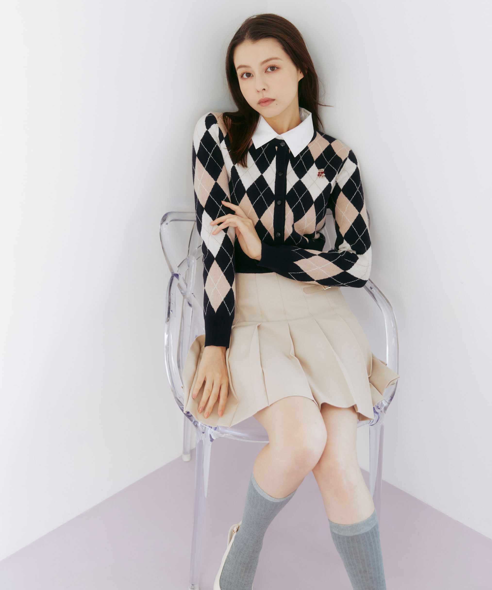  「＜ＢＥＡＲシリーズ＞アーガイルカーディガン」|ニット・セーター|