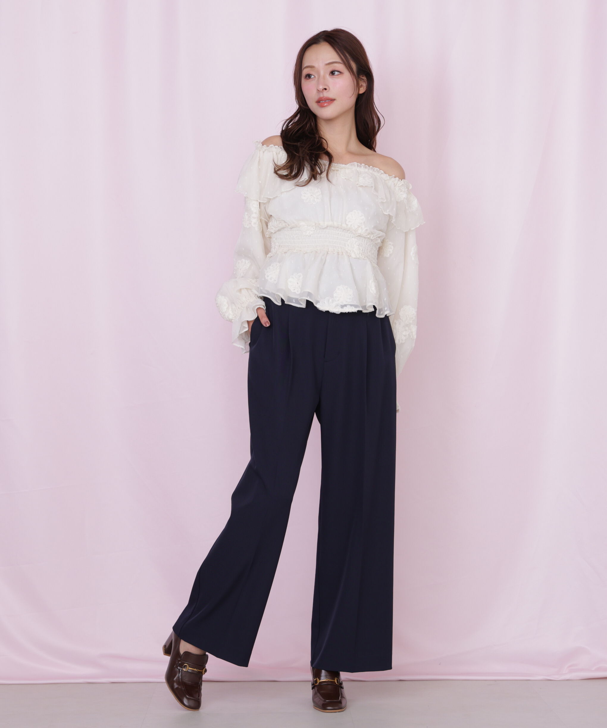  「2way立体レースブラウス」|シャツ・ブラウス|