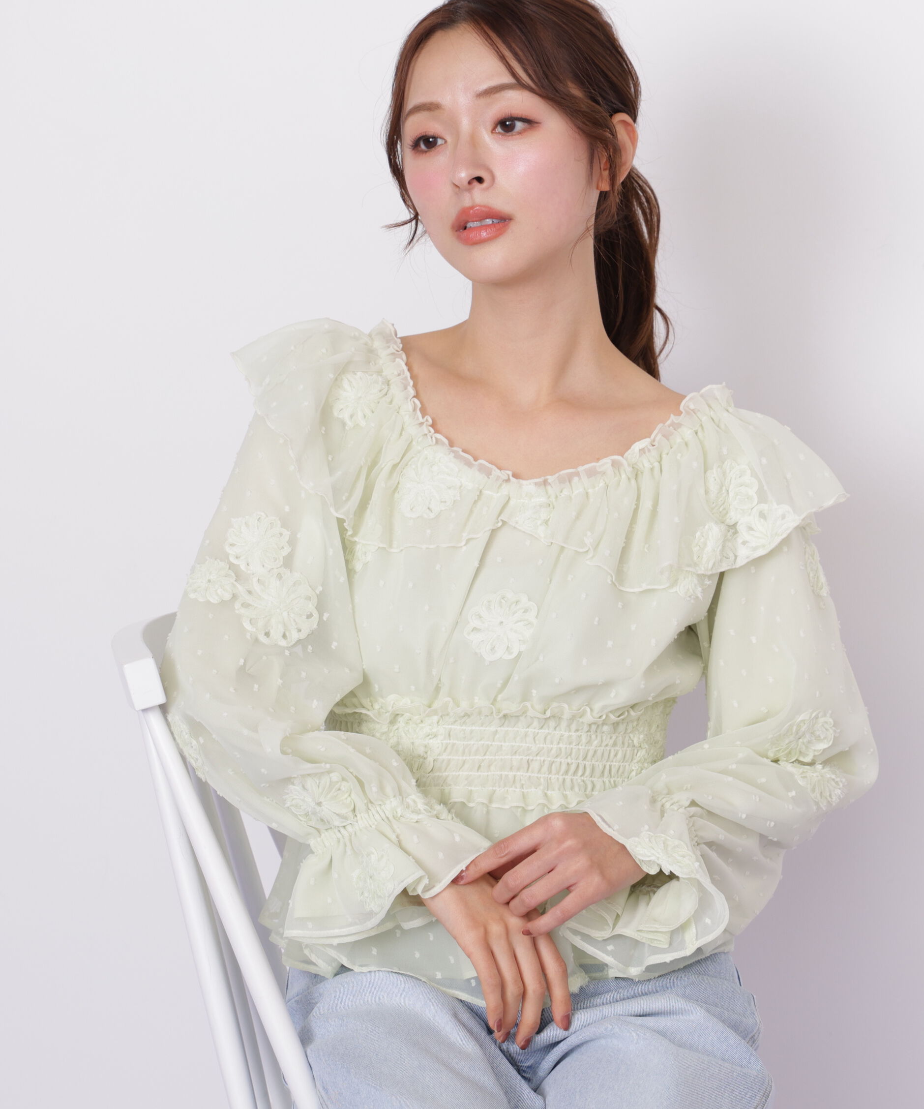  「2way立体レースブラウス」|シャツ・ブラウス|