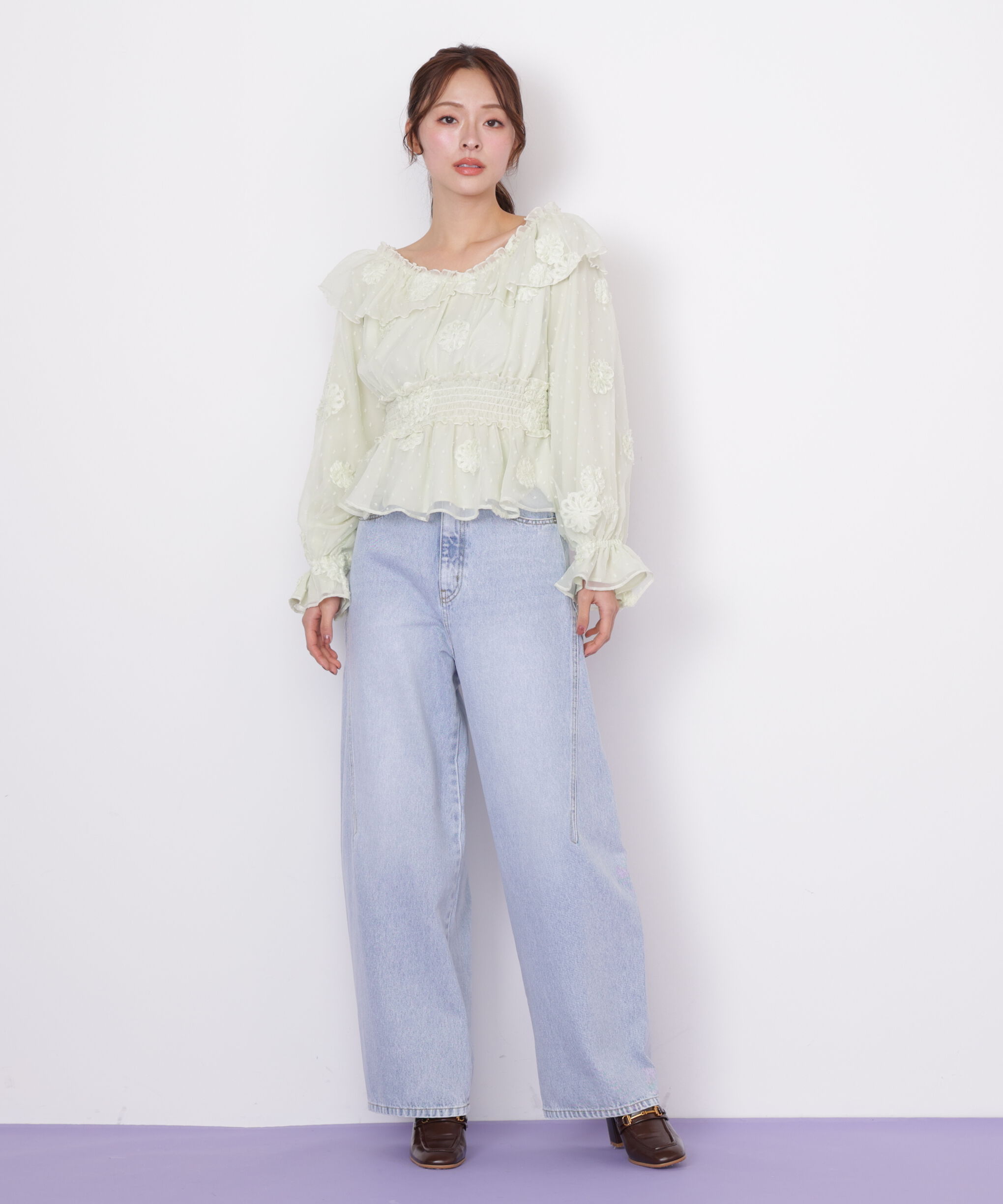  「2way立体レースブラウス」|シャツ・ブラウス|