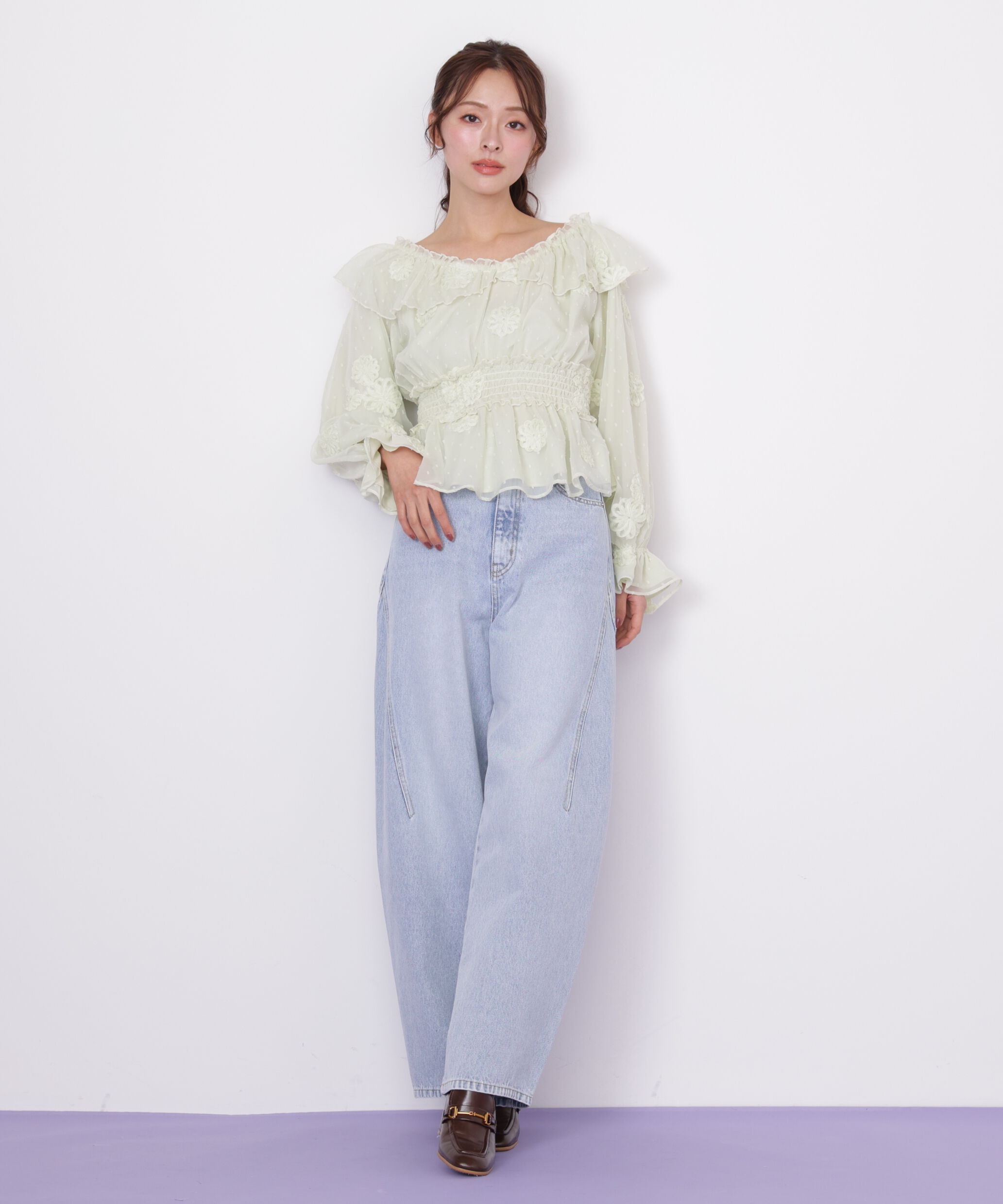  「2way立体レースブラウス」|シャツ・ブラウス|