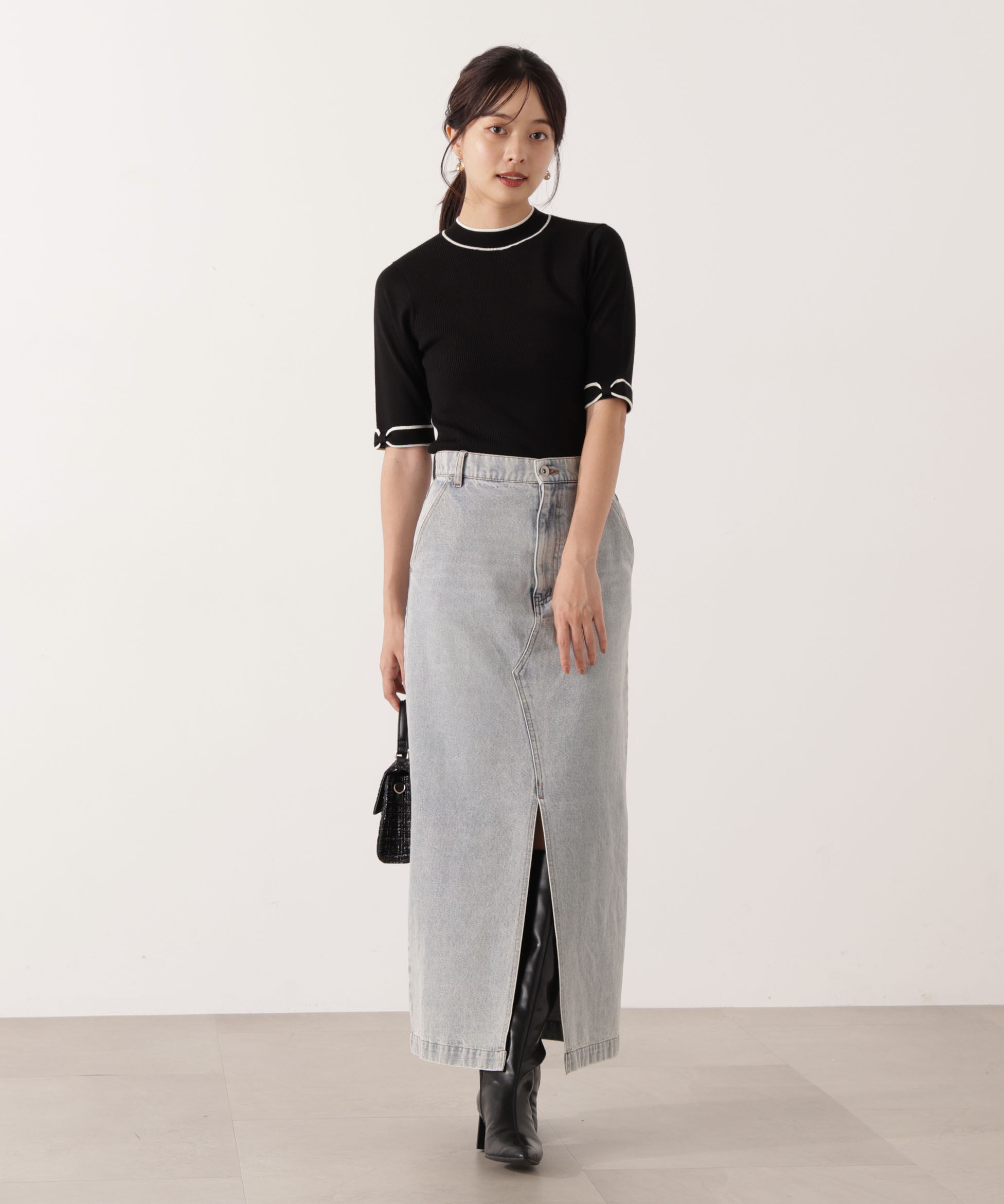 PROPORTION BODY DRESSING「デニムナロースカート」|スカート|ライトブルー