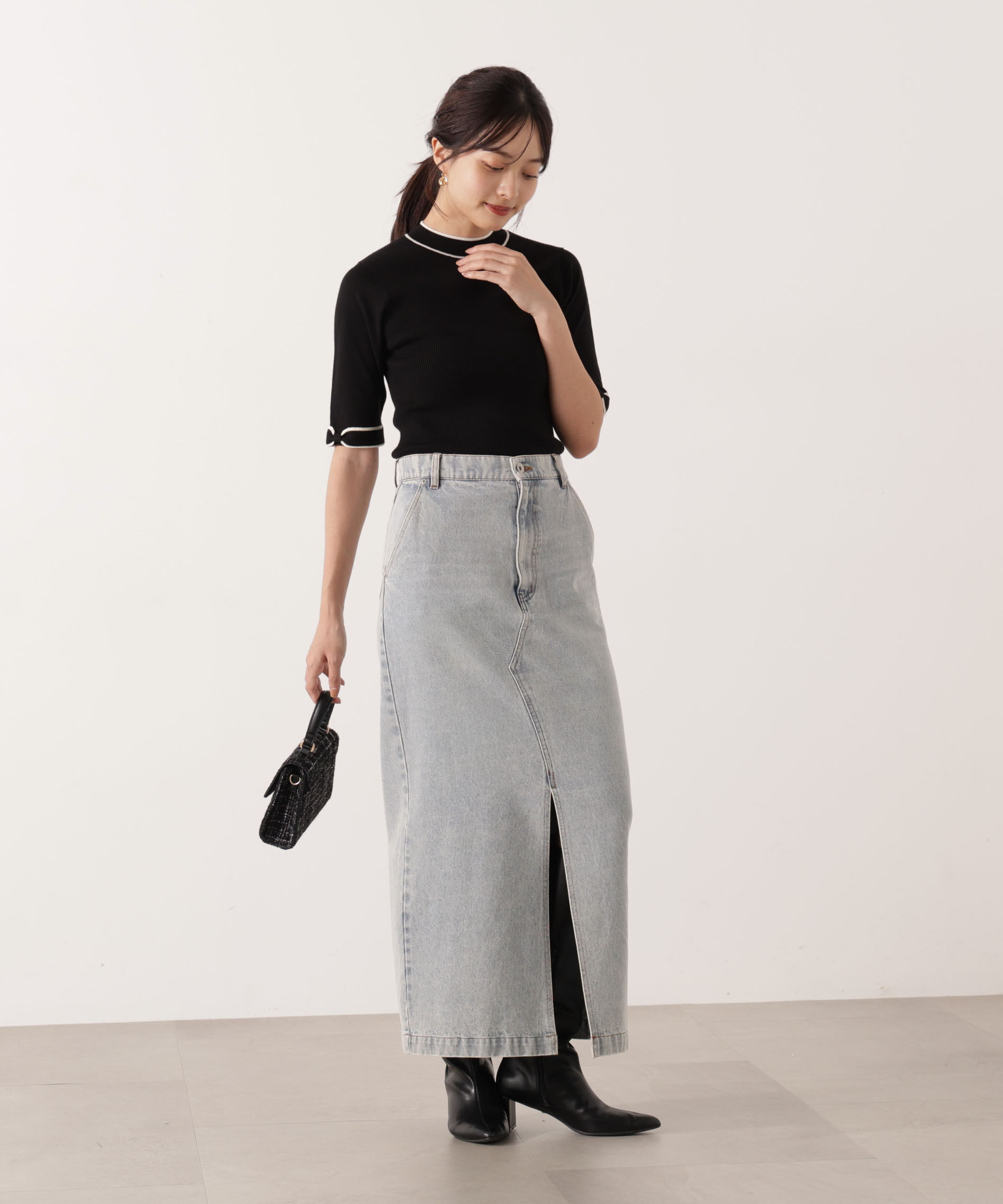 PROPORTION BODY DRESSING「デニムナロースカート」|スカート|