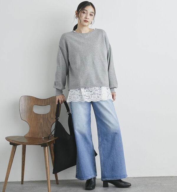 Doux archives「裾レースロンＴｅｅ」|Tシャツ・カットソー|