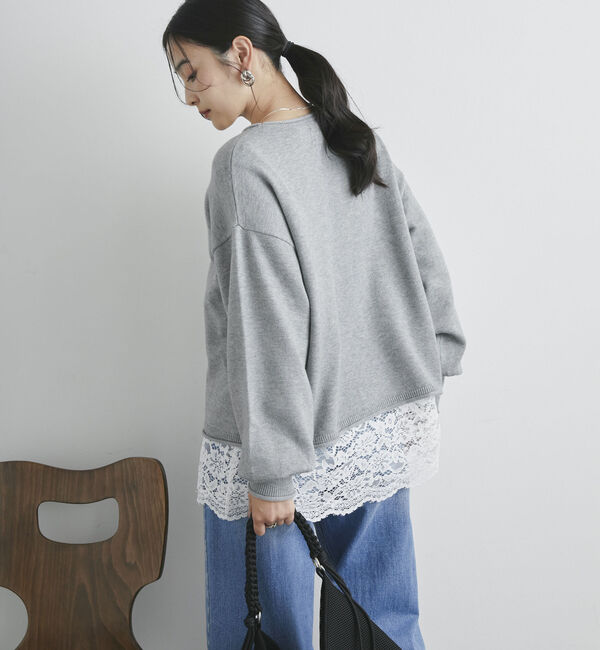 Doux archives「裾レースロンＴｅｅ」|Tシャツ・カットソー|