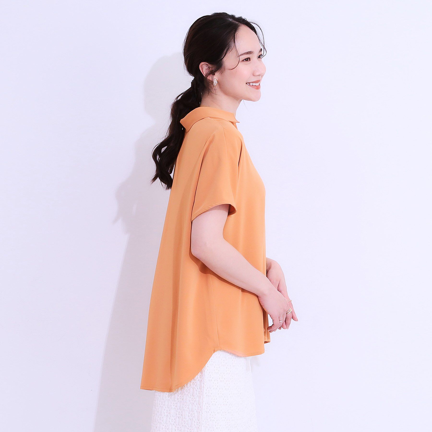 SHOO･LA･RUE「【洗える/S-LL/プチプラ】さらっとすっきりきれい見え スキッパーブラウス」|シャツ・ブラウス|