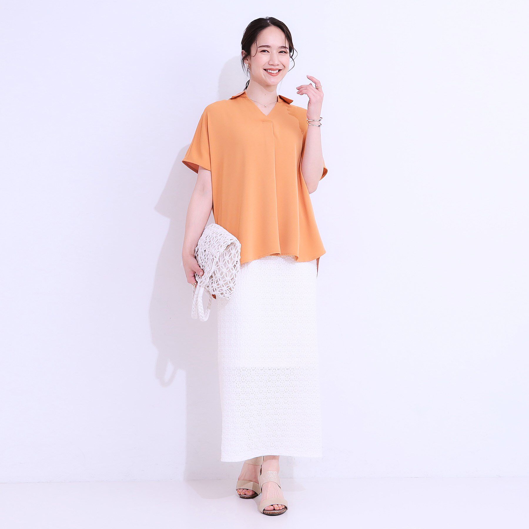 SHOO･LA･RUE「【洗える/S-LL/プチプラ】さらっとすっきりきれい見え スキッパーブラウス」|シャツ・ブラウス|