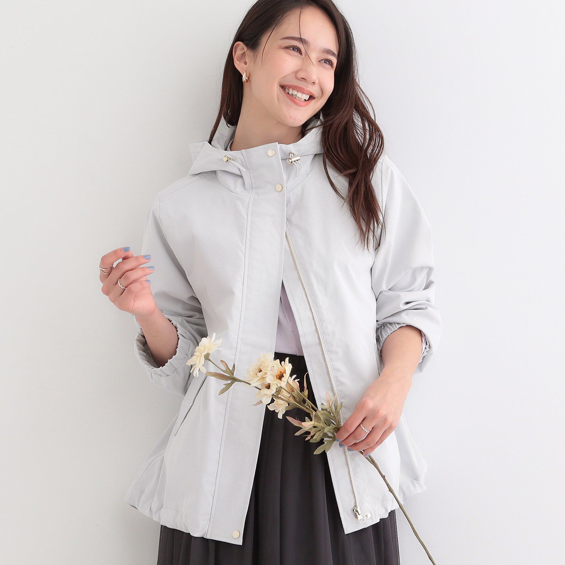 SHOO･LA･RUE「【防花粉/SS-3L】かわいいもかっこいいも叶える 欲張りマウンテンパーカ」|ブルゾン・スタジャン|グレー(012)