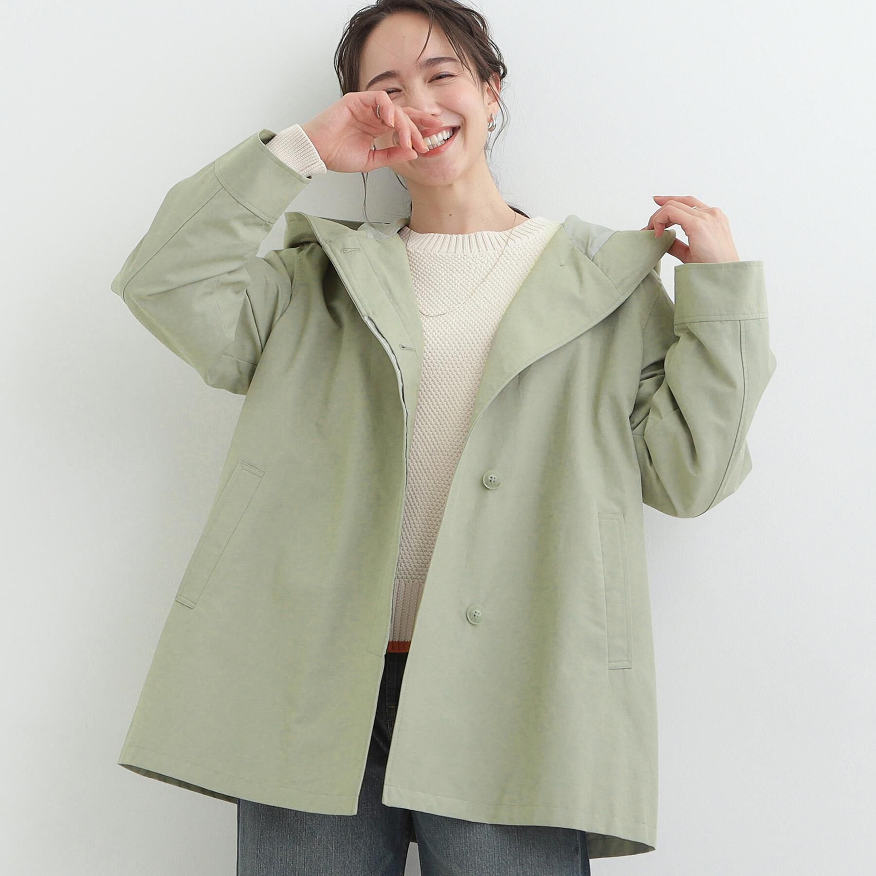 SHOO･LA･RUE「【防花粉/S-LL】ゆったり着られる テントフーディージャケット」|その他|