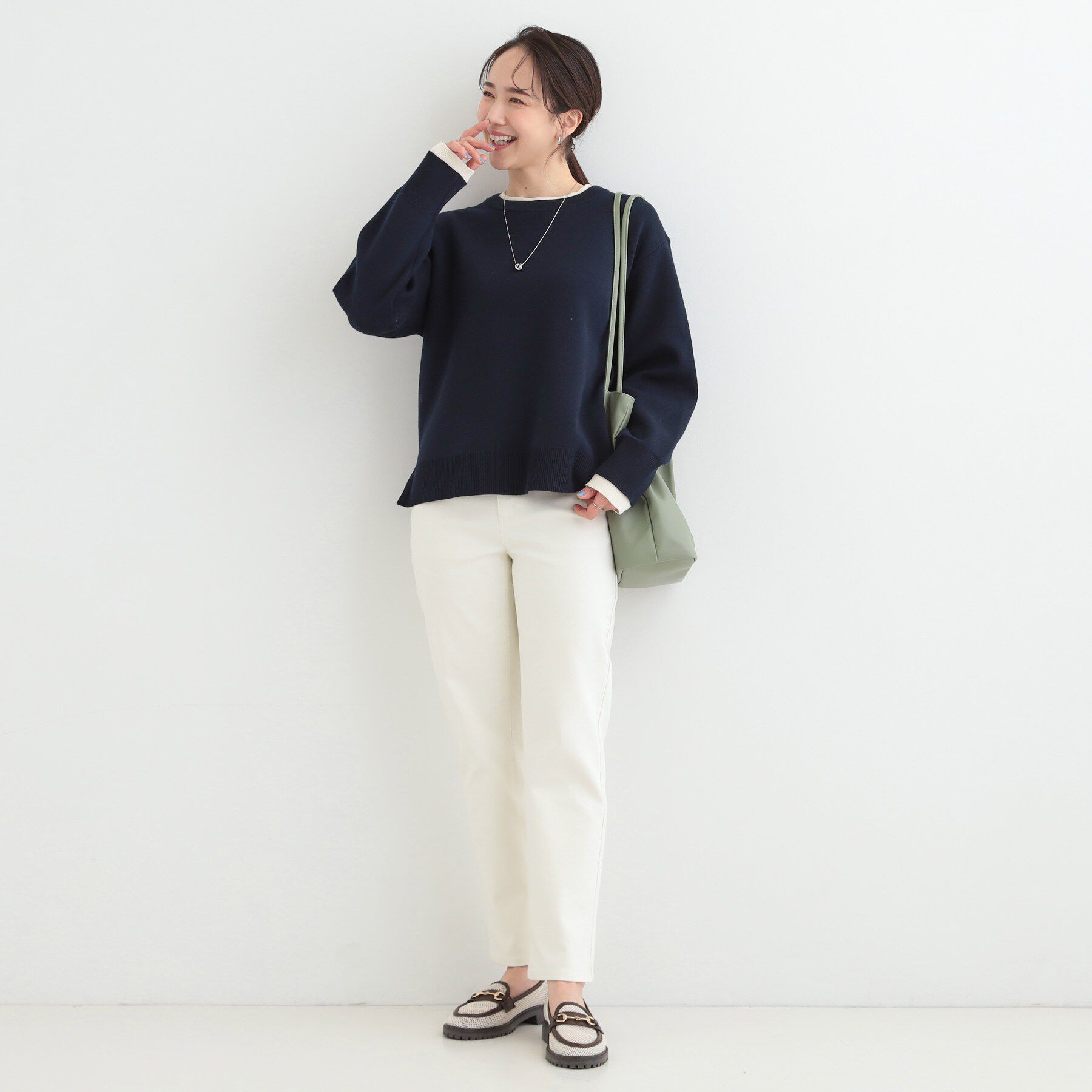 SHOO･LA･RUE「配色が上品 スウェットライクニット」|ニット・セーター|