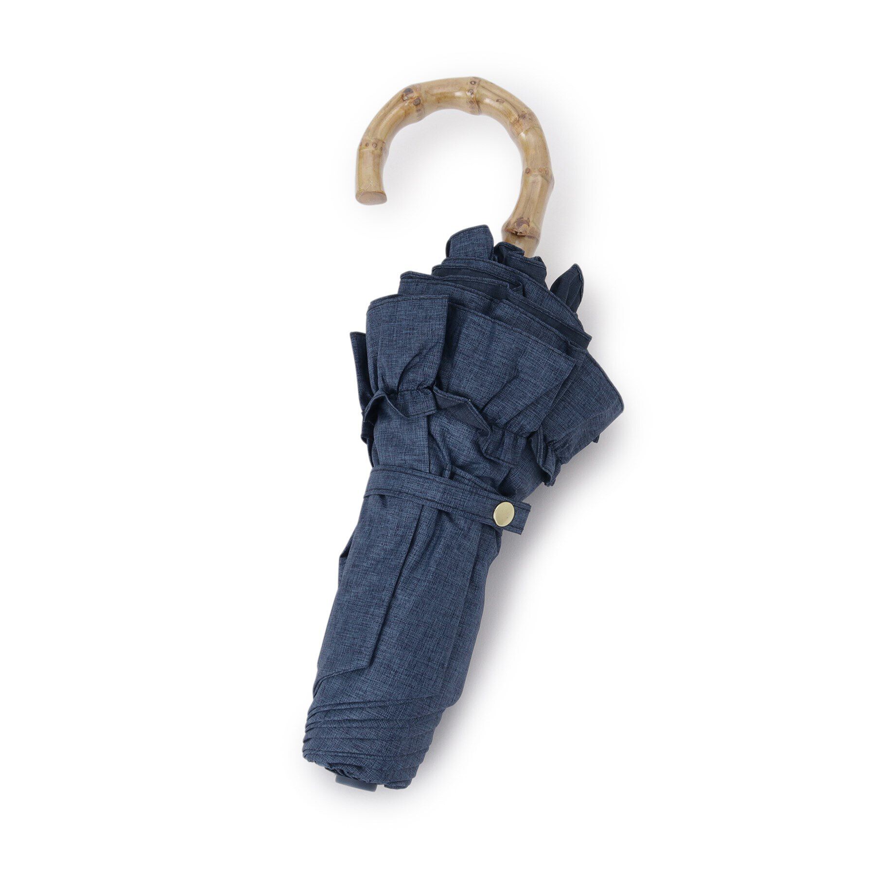 Ober Tashe「pink trick/ピンクトリック 遮光率100％！デニム風フリル折りたたみ日傘　(晴雨兼用)」|傘|