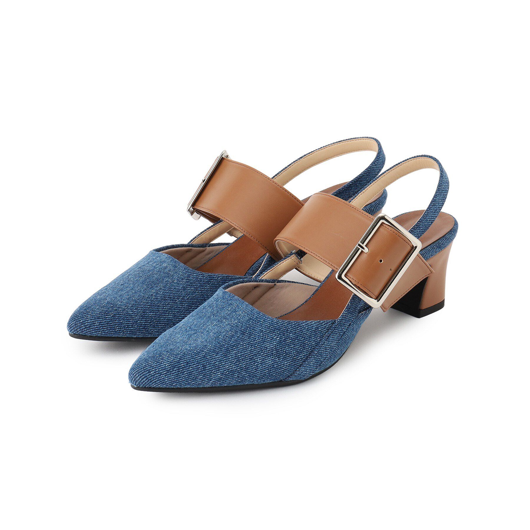 ESPERANZA「バックルベルトバックストラップパンプス」|パンプス|デニム(393)