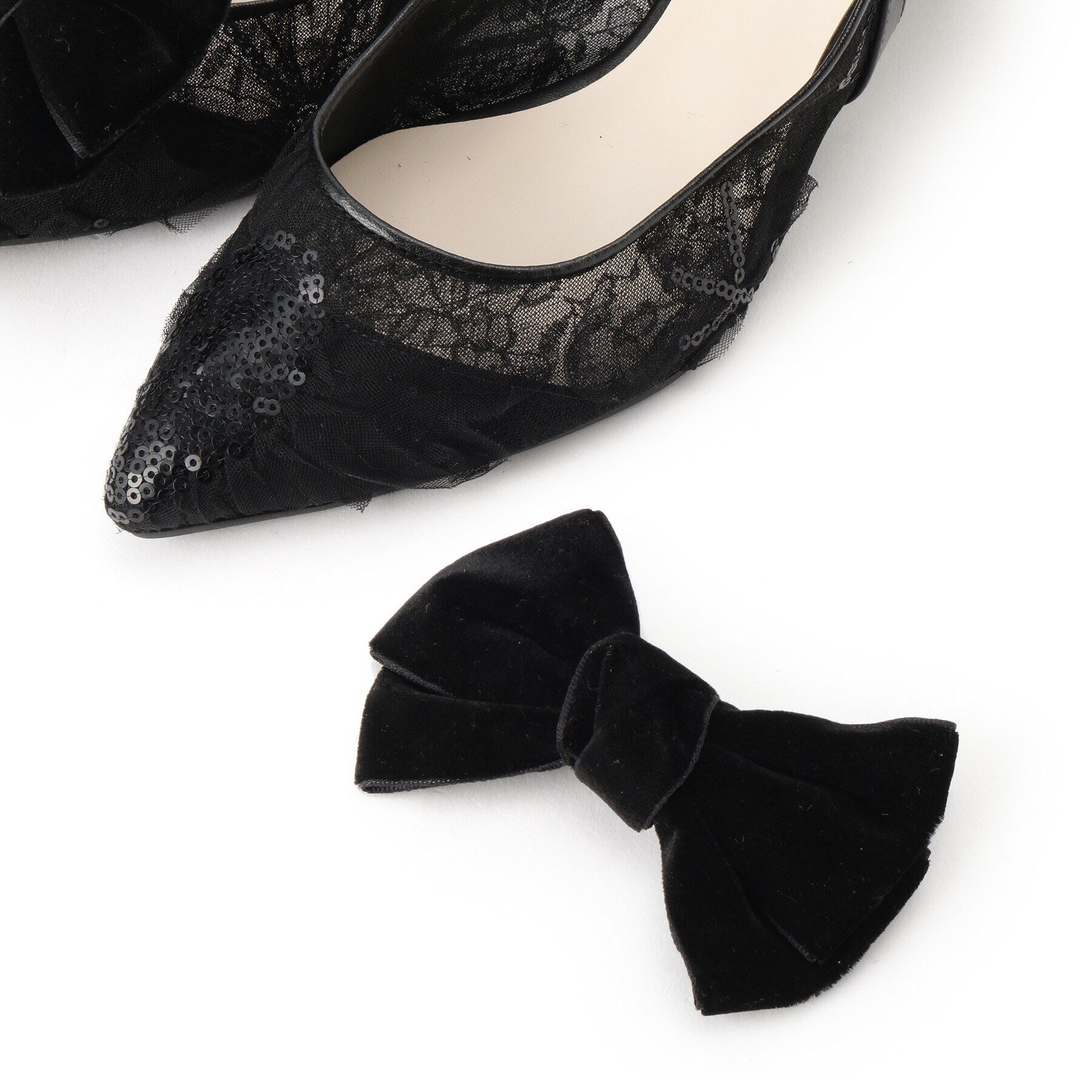 ESPERANZA「リボンチュールレースバックストラップ2WAYパンプス」|パンプス|