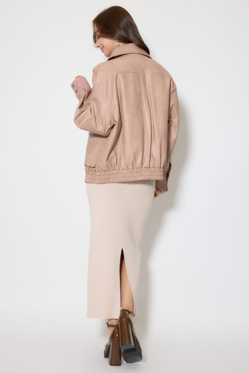 rienda「ライナー付きフェイクレザーブルゾン」|ブルゾン・スタジャン|