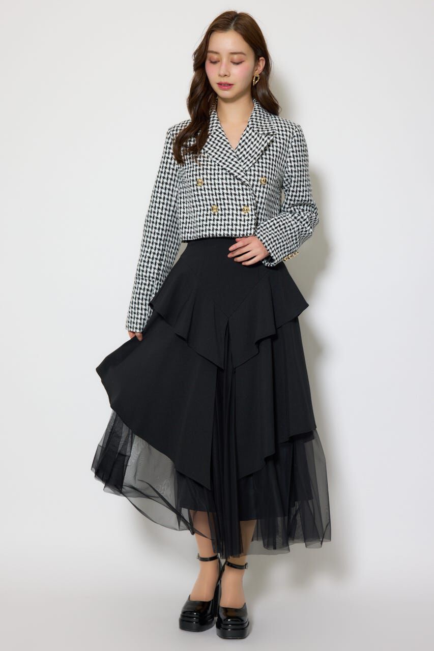 rienda「チュールレイヤードラッフルジャストウエストスカート」|スカート|