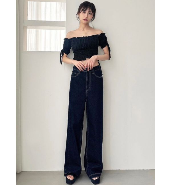 RESEXXY「シャーリングクロップドトップス」|Tシャツ・カットソー|