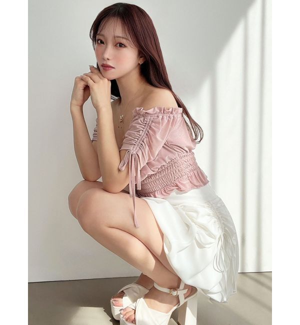 RESEXXY「シャーリングクロップドトップス」|Tシャツ・カットソー|