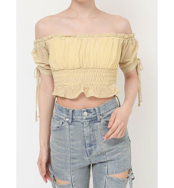 RESEXXY「シャーリングクロップドトップス」|Tシャツ・カットソー|