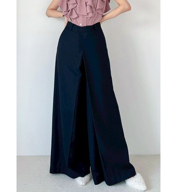 RESEXXY「フロントラップスーパーワイドパンツ」|その他|ブラック