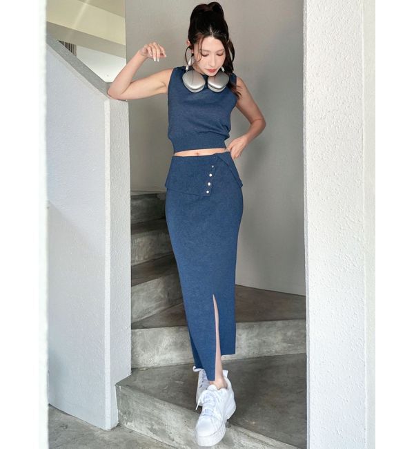 RESEXXY「ウエストデザインタイトニットスカート【セットアップ着用可能】」|スカート|