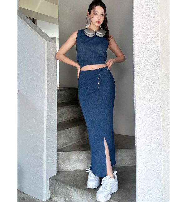 RESEXXY「ウエストデザインタイトニットスカート【セットアップ着用可能】」|スカート|