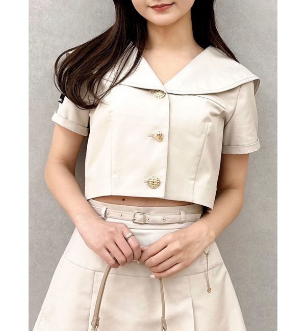 dazzlin「【セットアップ対応】セーラーカラージャケット」|その他|ベージュ