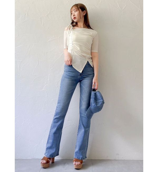 dazzlin「ワンショルギャザーカットトップス」|Tシャツ・カットソー|