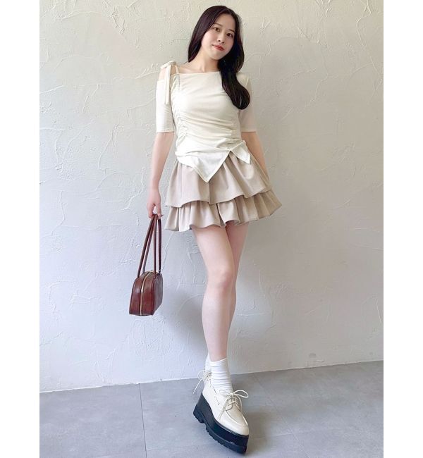 dazzlin「ワンショルギャザーカットトップス」|Tシャツ・カットソー|