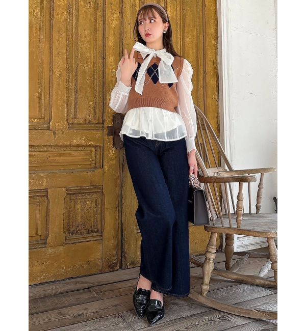 dazzlin「アーガイルニットトップス」|ニット・セーター|