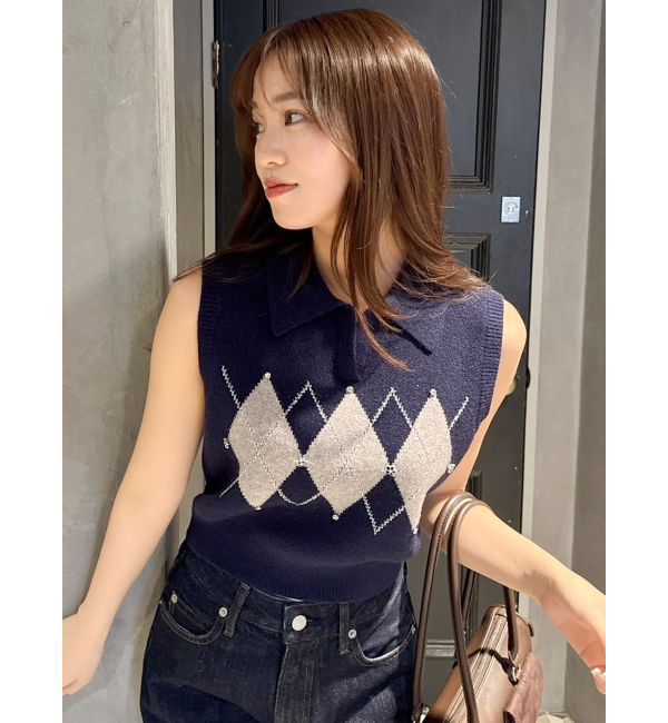 dazzlin「アーガイルニットトップス」|ニット・セーター|