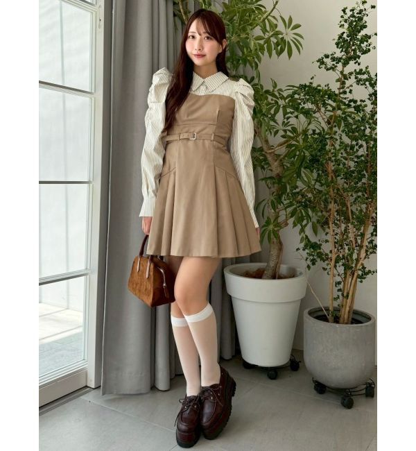 dazzlin「長袖レイヤードシャツミニワンピース」|ワンピース|