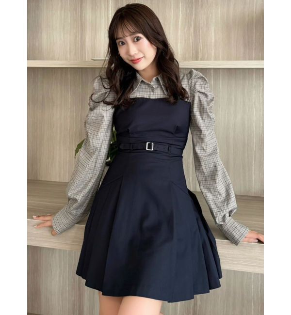 dazzlin「長袖レイヤードシャツミニワンピース」|ワンピース|