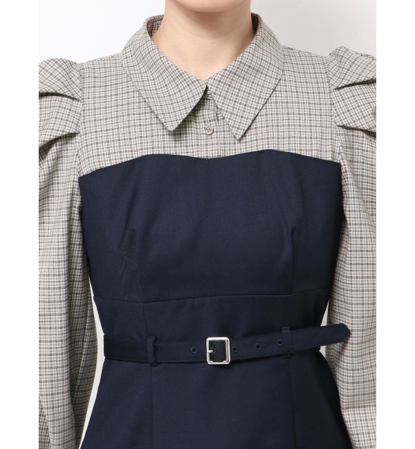 dazzlin「長袖レイヤードシャツミニワンピース」|ワンピース|