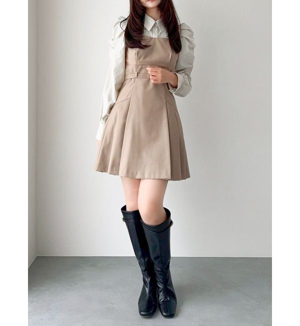 dazzlin「長袖レイヤードシャツミニワンピース」|ワンピース|