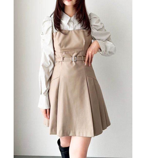 dazzlin「長袖レイヤードシャツミニワンピース」|ワンピース|