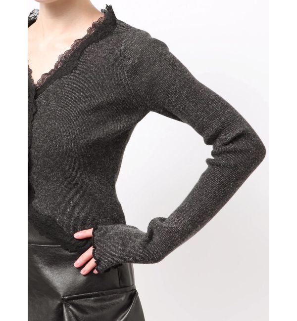 EMODA「レースエッジフィットリブトップ」|ニット・セーター|