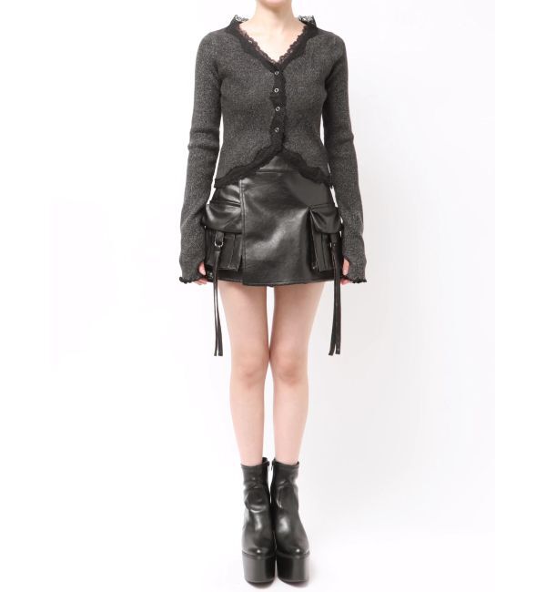 EMODA「レースエッジフィットリブトップ」|ニット・セーター|