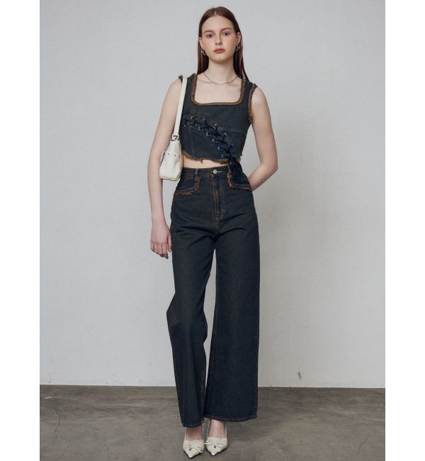 EMODA「カーブレースアップデニムビスチェ」|タンクトップ|