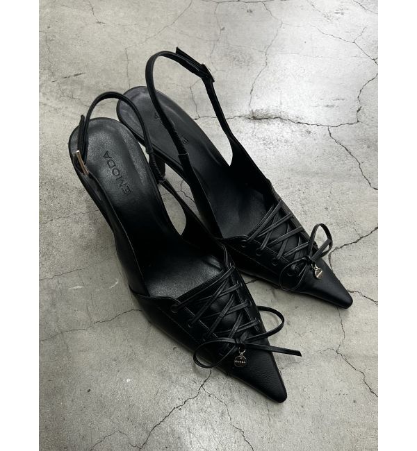 EMODA「レースアップリボンパンプス」|パンプス|ブラック