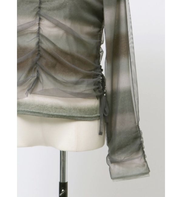 EMODA「【VEQUM】STRING GATHER SHEER TOP」|Tシャツ・カットソー|