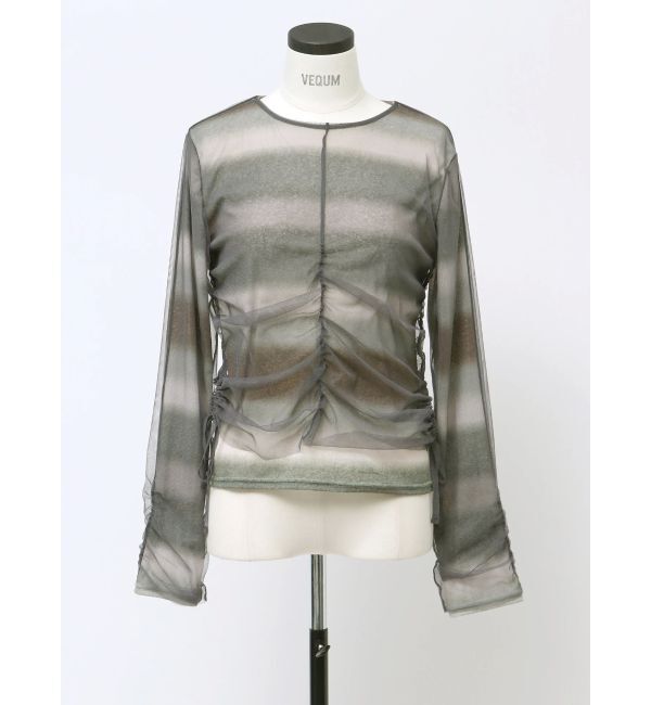 EMODA「【VEQUM】STRING GATHER SHEER TOP」|Tシャツ・カットソー|
