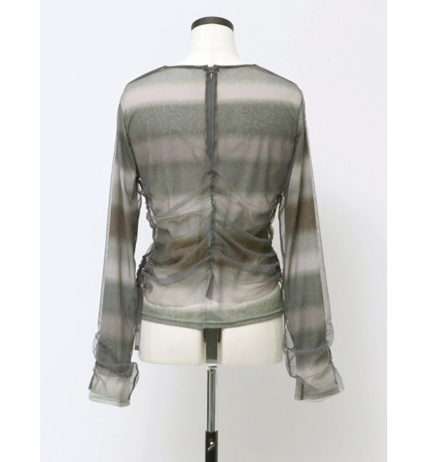 EMODA「【VEQUM】STRING GATHER SHEER TOP」|Tシャツ・カットソー|