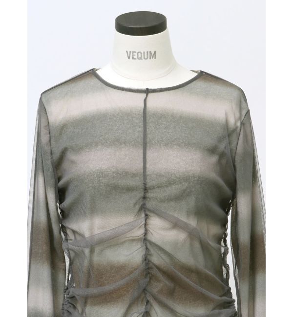 EMODA「【VEQUM】STRING GATHER SHEER TOP」|Tシャツ・カットソー|