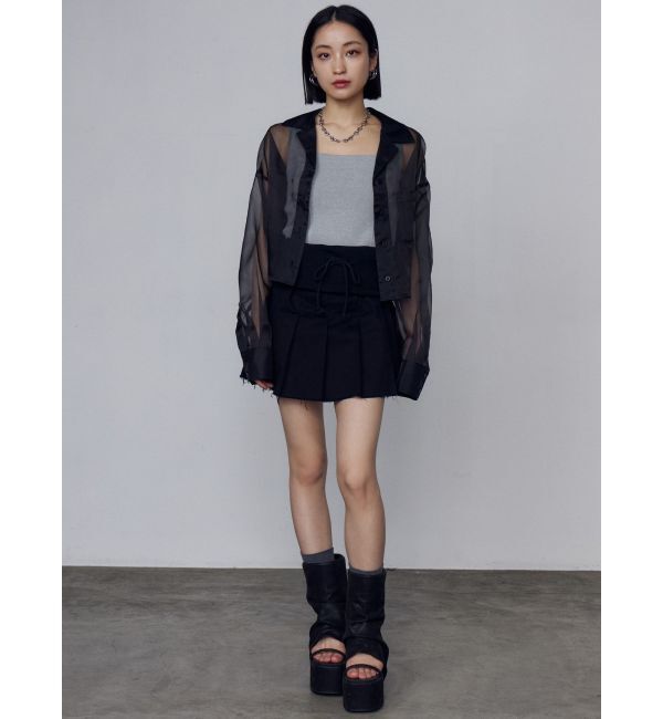 EMODA「リブワイドプリーツスカート」|スカート|