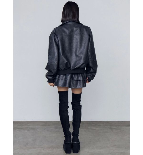 EMODA「ヴィンテージフェイクレザーブルゾン」|ブルゾン・スタジャン|